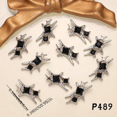 10pcs Alloy Nail Art Charms Rhinestone Star DIY Nail Salon