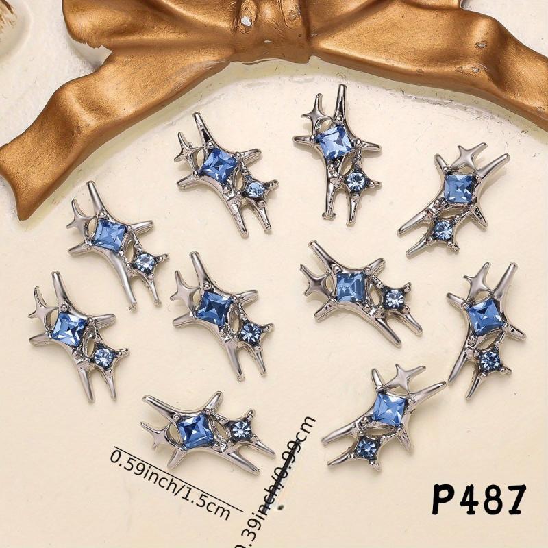 10pcs Alloy Nail Art Charms Rhinestone Star DIY Nail Salon