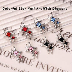 10pcs Alloy Nail Art Charms Rhinestone Star DIY Nail Salon