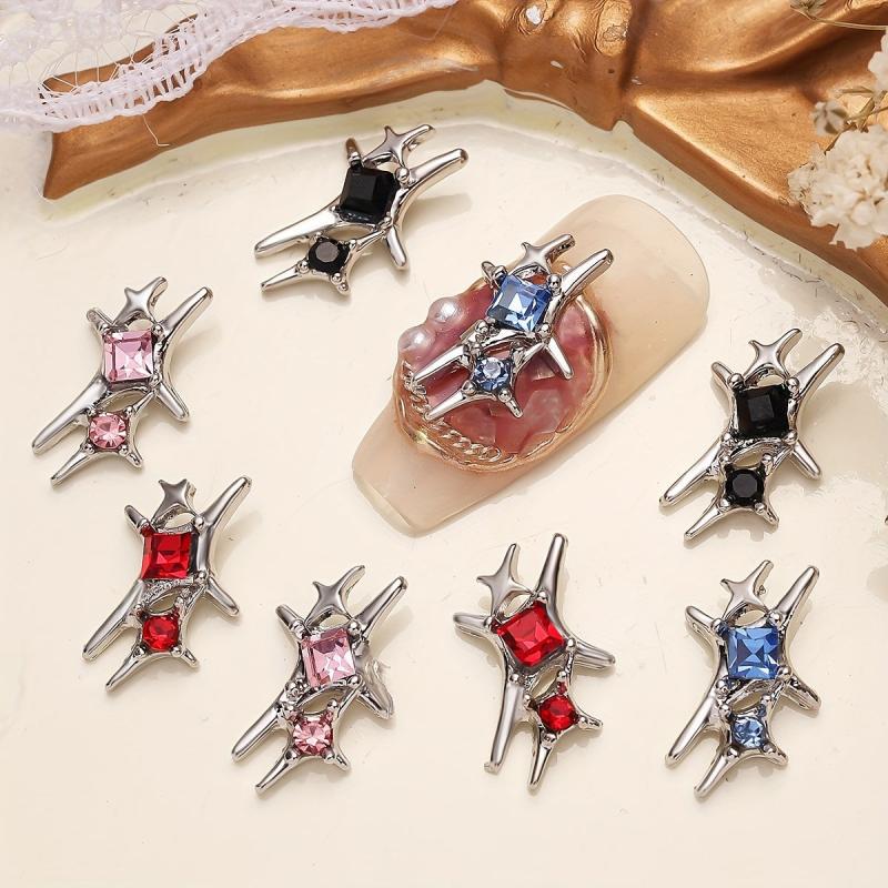 10pcs Alloy Nail Art Charms Rhinestone Star DIY Nail Salon