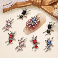 10pcs Alloy Nail Art Charms Rhinestone Star DIY Nail Salon