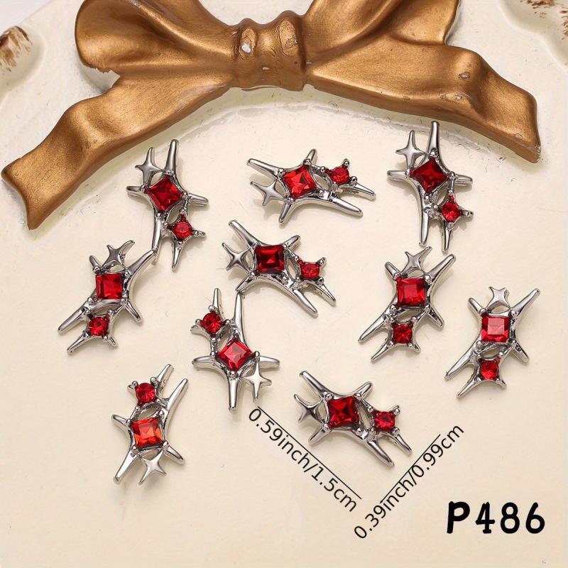10pcs Alloy Nail Art Charms Rhinestone Star DIY Nail Salon