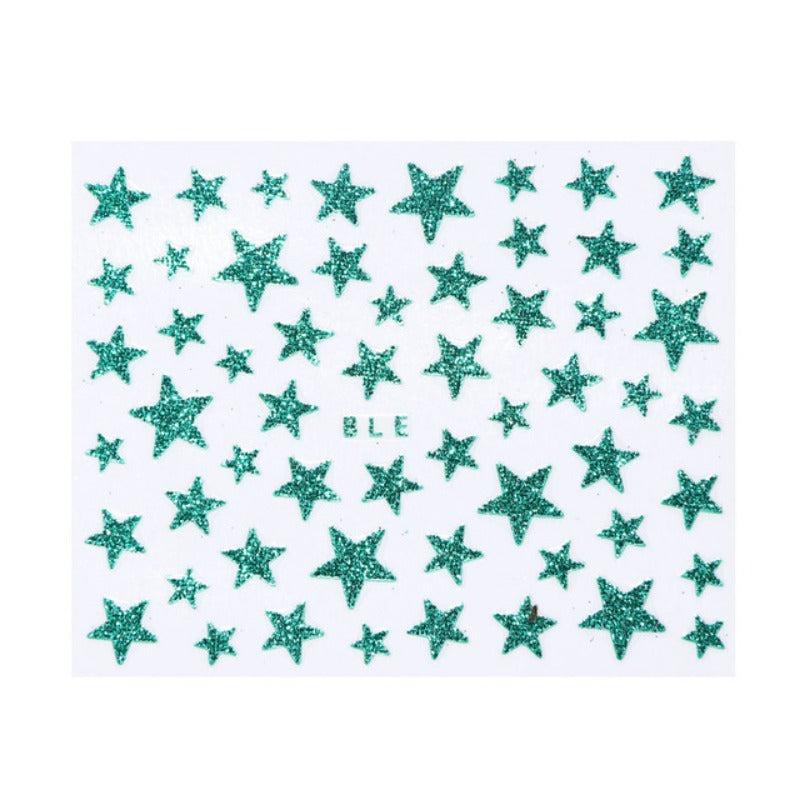 Glitter Star Nail Art Stickers Self Adhesive Nail Decals