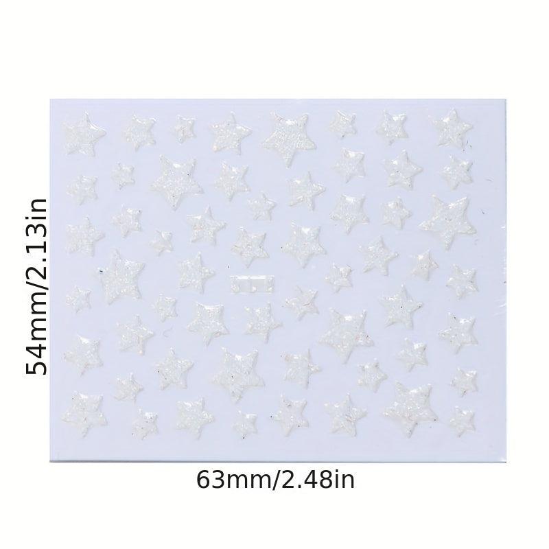 Glitter Star Nail Art Stickers Self Adhesive Nail Decals