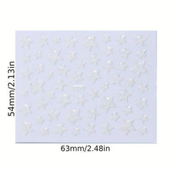 Glitter Star Nail Art Stickers Self Adhesive Nail Decals
