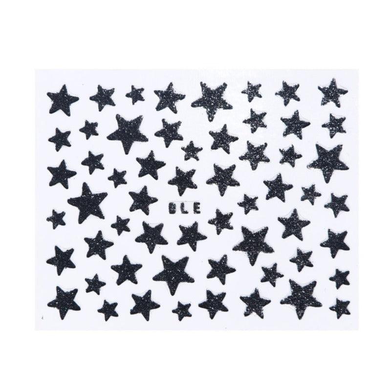Glitter Star Nail Art Stickers Self Adhesive Nail Decals