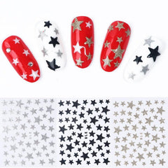 Glitter Star Nail Art Stickers Self Adhesive Nail Decals