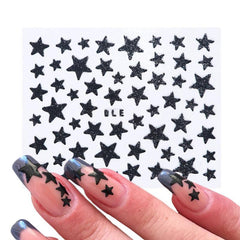 Glitter Star Nail Art Stickers Self Adhesive Nail Decals