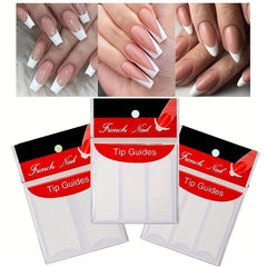 3 French Manicure Nail Stickers Nail Art Tips Tools Smiling Face Design