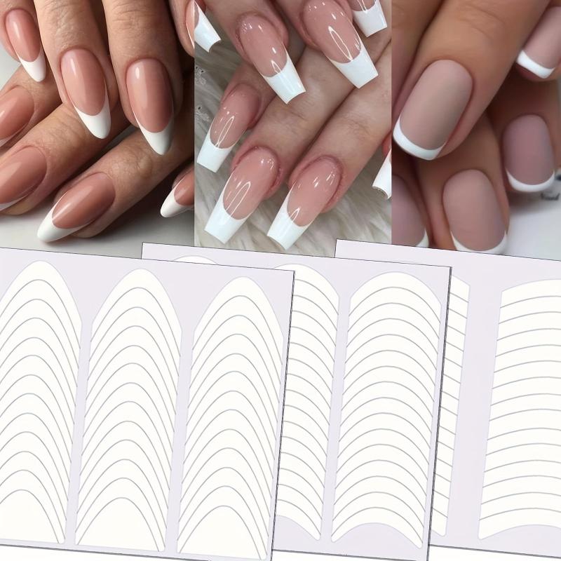 3 French Manicure Nail Stickers Nail Art Tips Tools Smiling Face Design