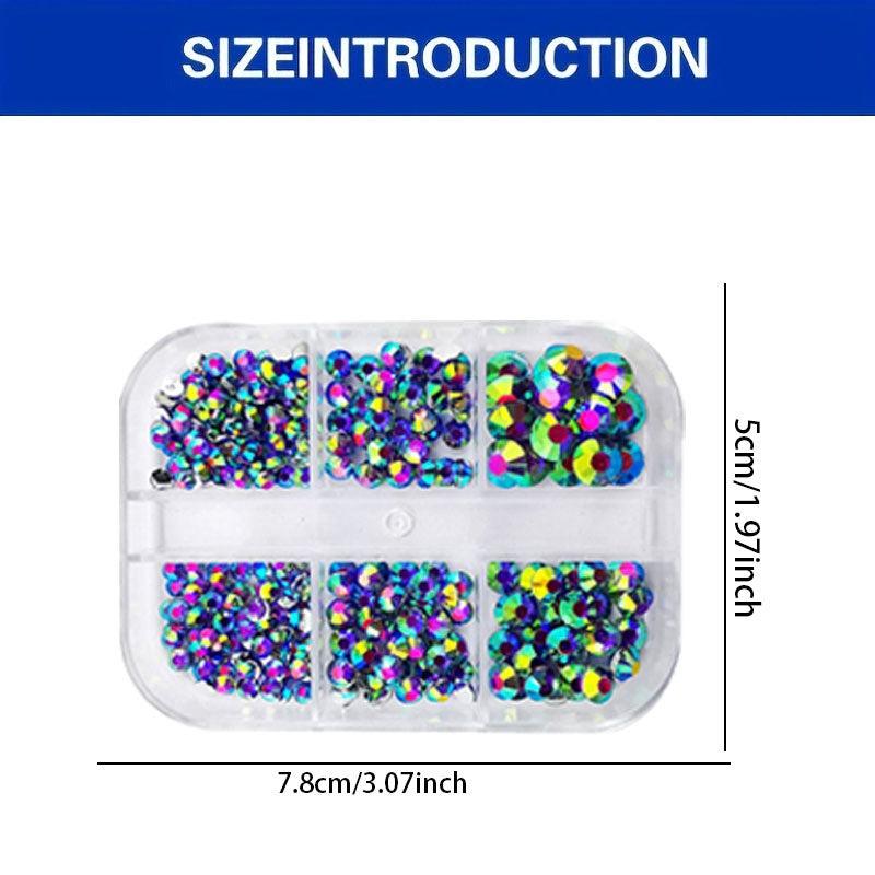 Flat Back Glass Nail Art Rhinestones Set