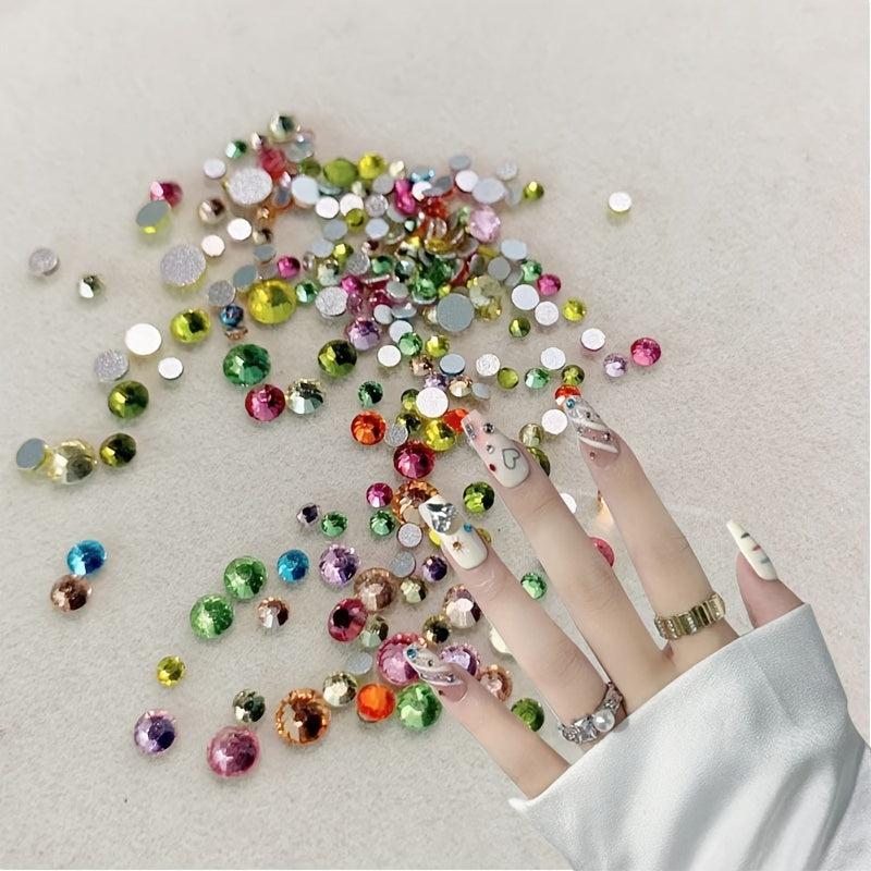 Flat Back Glass Nail Art Rhinestones Set