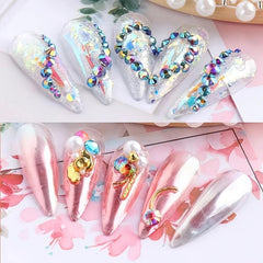Flat Back Glass Nail Art Rhinestones Set