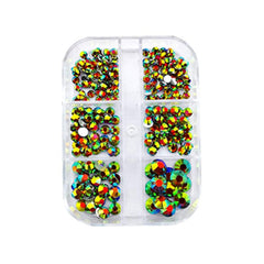 Flat Back Glass Nail Art Rhinestones Set
