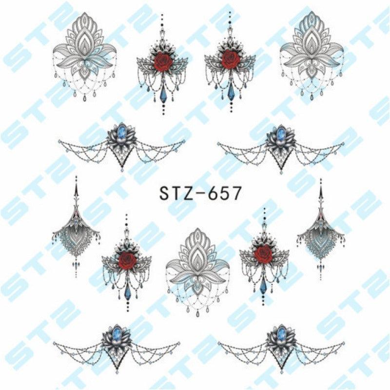 Flower Nail Art Stickers Water Transfer Decals for DIY or Salons