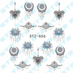 Flower Nail Art Stickers Water Transfer Decals for DIY or Salons
