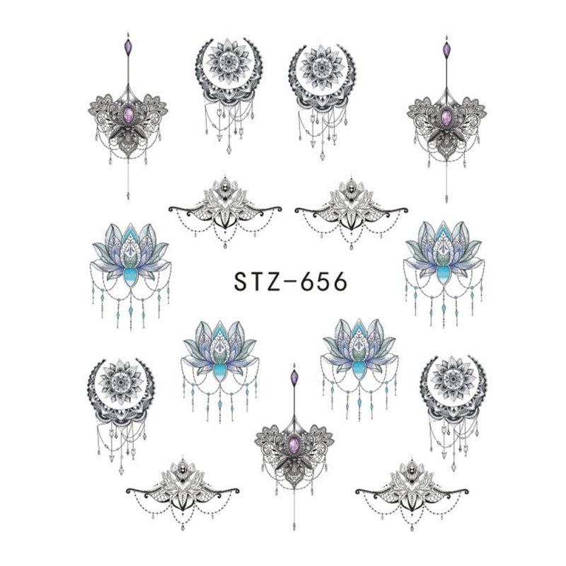 Flower Nail Art Stickers Water Transfer Decals for DIY or Salons