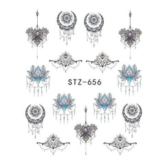 Flower Nail Art Stickers Water Transfer Decals for DIY or Salons