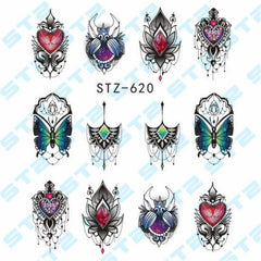 Flower Nail Art Stickers Water Transfer Decals for DIY or Salons