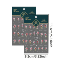 5D Embossed Rose Nail Art Stickers - Self Adhesive Nail Decals