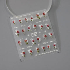 5D Embossed Rose Nail Art Stickers - Self Adhesive Nail Decals