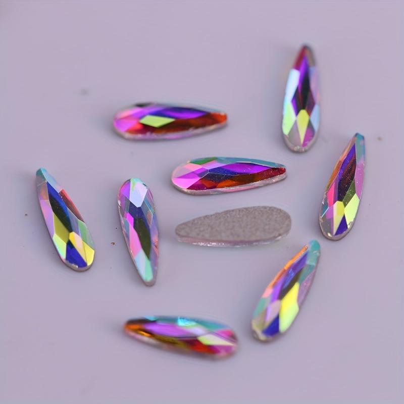 50pcs Crystal AB Nail Art Rhinestones Flat Back 3D Fancy Stones DIY Decorations