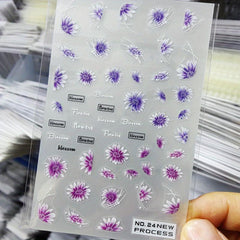 3D Flower Leaves Nail Art Stickers Decals Summer Nail Supplies