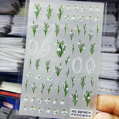 3D Flower Leaves Nail Art Stickers Decals Summer Nail Supplies