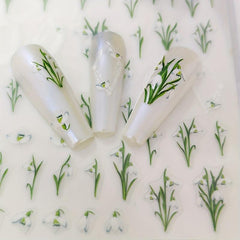 3D Flower Leaves Nail Art Stickers Decals Summer Nail Supplies