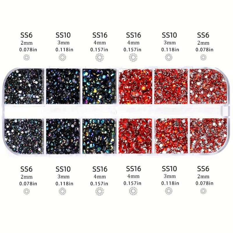 3100 Pcs Flat Back Rhinestones Nail Gems with Tweezers