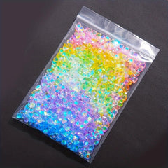 50pcs Aurora Peach Heart Nail Art Rhinestones 3D Gemstones for DIY or Salons