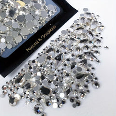 Round Nail Art Rhinestones Crystal AB - DIY or Nail Salons
