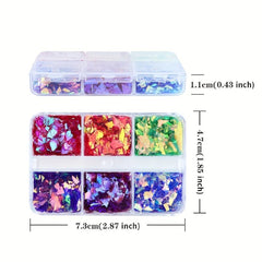 2 Boxes Mermaid Nail Glitter Sequins for DIY or Nail Salons