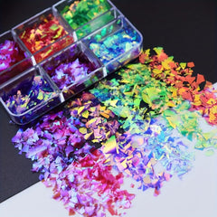 2 Boxes Mermaid Nail Glitter Sequins for DIY or Nail Salons