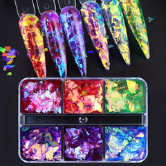 2 Boxes Mermaid Nail Glitter Sequins for DIY or Nail Salons