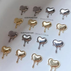 10 Pcs Heart Flame Valentines 3D Metal Alloy Nail Art Charms DIY Manicure