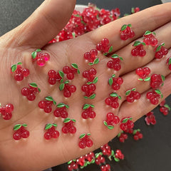 Cherry Resin Nail Charms 3D Flat Back Nail Art Charms for DIY Nail Art Makeup