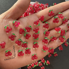 Cherry Resin Nail Charms 3D Flat Back Nail Art Charms for DIY Nail Art Makeup