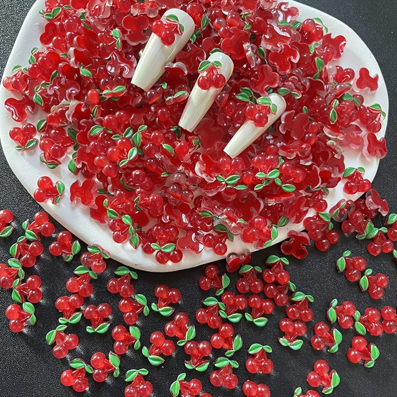 Cherry Resin Nail Charms 3D Flat Back Nail Art Charms for DIY Nail Art Makeup