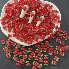 Cherry Resin Nail Charms 3D Flat Back Nail Art Charms for DIY Nail Art Makeup