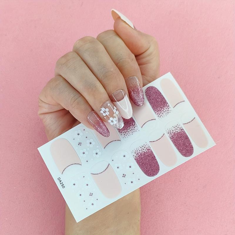 Glittery Full Cover Nail Stickers for Wedding & Special Occasions