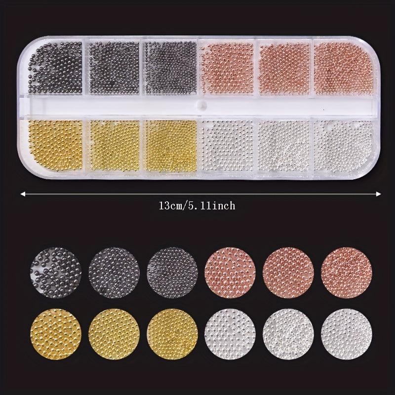 3D Nail Art Mini Micro Ball Beads Stainless Steel Studs