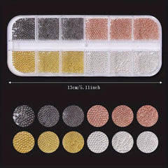 3D Nail Art Mini Micro Ball Beads Stainless Steel Studs