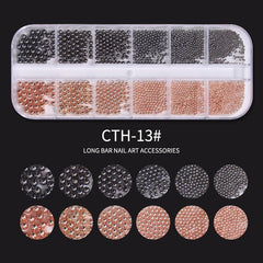 3D Nail Art Mini Micro Ball Beads Stainless Steel Studs