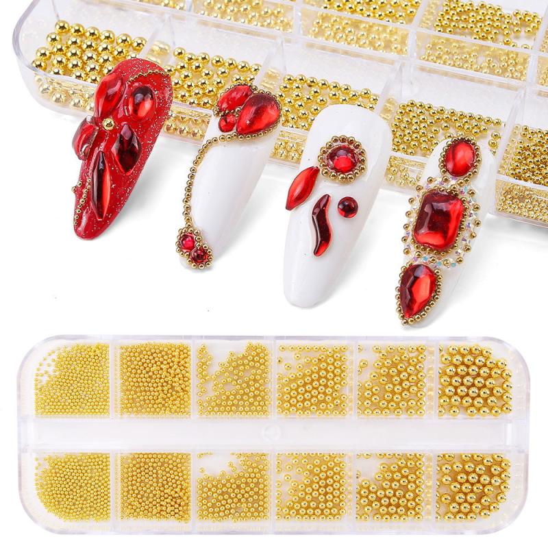 3D Nail Art Mini Micro Ball Beads Stainless Steel Studs