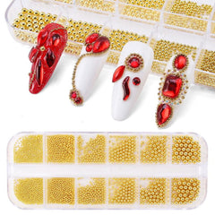 3D Nail Art Mini Micro Ball Beads Stainless Steel Studs