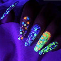6 Colors Holographic Nail Glitter Sequins 3D Nail Art Stickers for Acrylic Nails