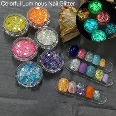 6 Colors Holographic Nail Glitter Sequins 3D Nail Art Stickers for Acrylic Nails