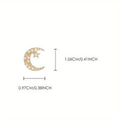 Moon Nail Art Charms 3D Alloy Rhinestones Diamonds Pearl Decoration