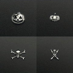 10pcs Halloween Nail Art Charms 3D Alloy Skull Pumpkin Spider Nail Art Jewelry